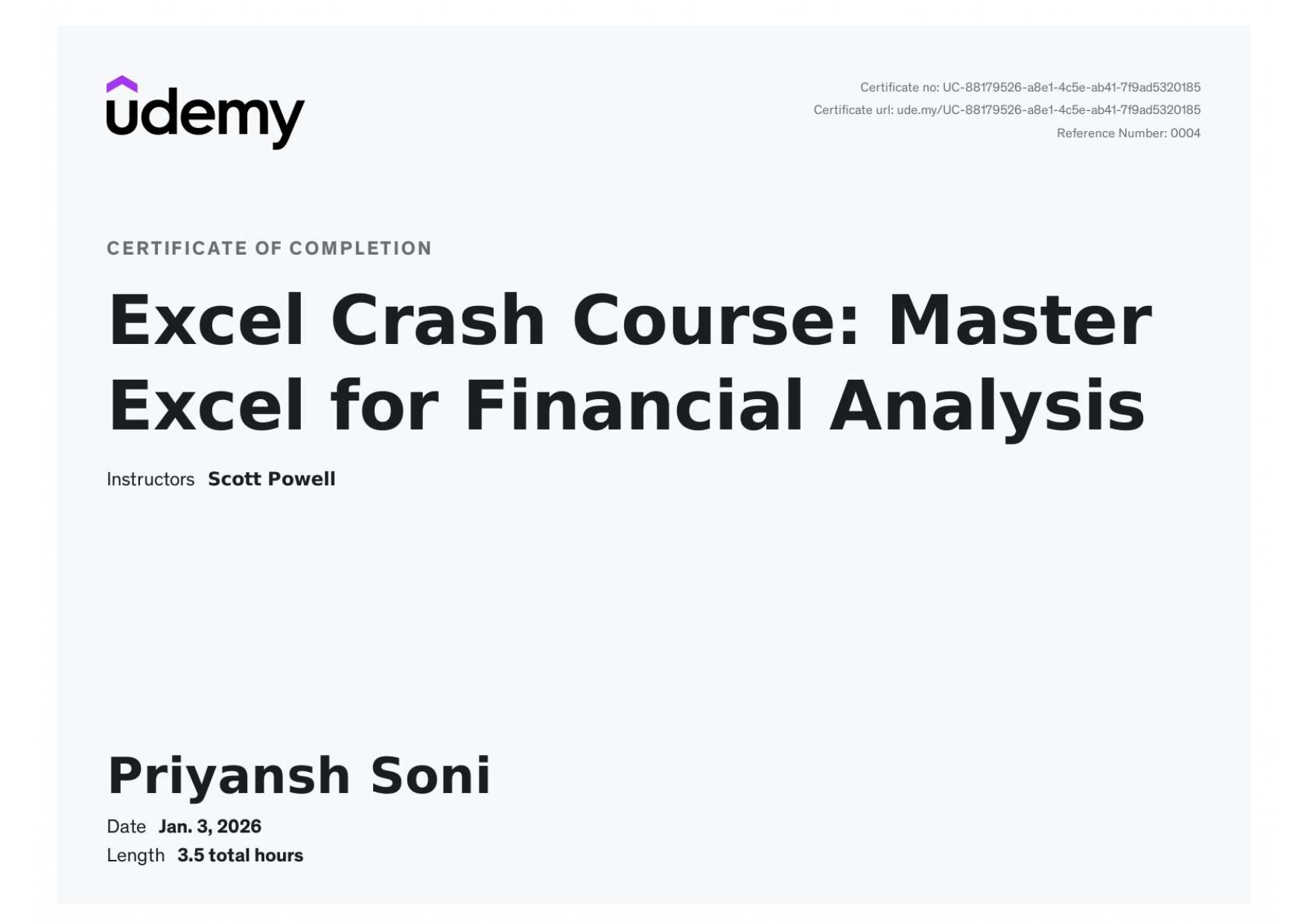 Excel Crash Course